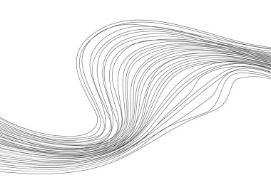 Optik sanat - Soyut arkaplan dalga tasarımı - Siyah ve beyaz vektör illüstrasyonu