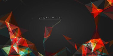 Renkli Yaratıcı Geometrik Tasarım Konsepti - Fütürist Soyut Arkaplan - Vektör Resimleri