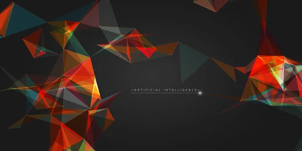 Intelligence Artificielle Creative Design Concept Futuristic Geometric Abstract Background Illustration — Image vectorielle