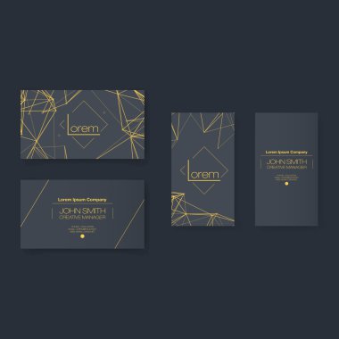 Abstract Business Card Template Set clipart