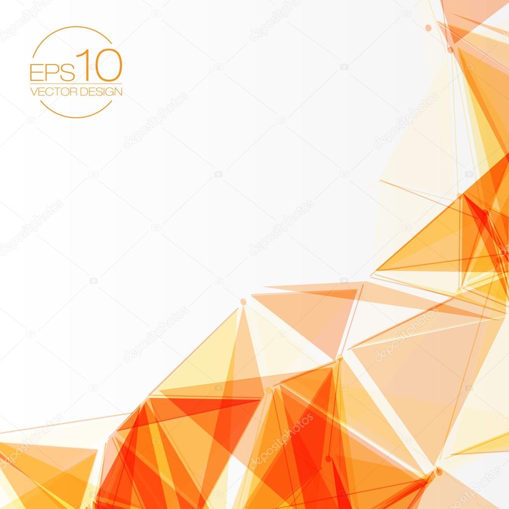 3D Orange Abstract Mesh Background with Circles