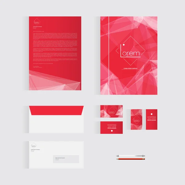 Rote Briefpapier-Vorlage Design — Stockvektor