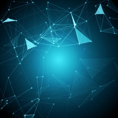 Soyut çokgen alanı mavi arka plan