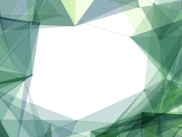 Green Mesh Shapes Frame Background — Stock Vector