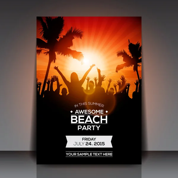 Summer Beach Party Flyer — Stock Vector