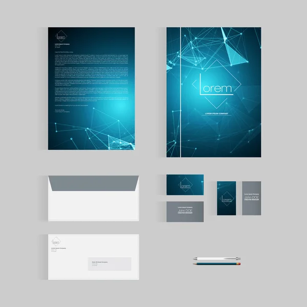 Blauwe briefpapier sjabloonontwerp voor Business — Stockvector