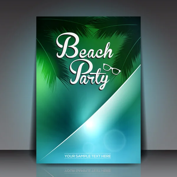 Summer Beach Party Flyer — Stock Vector