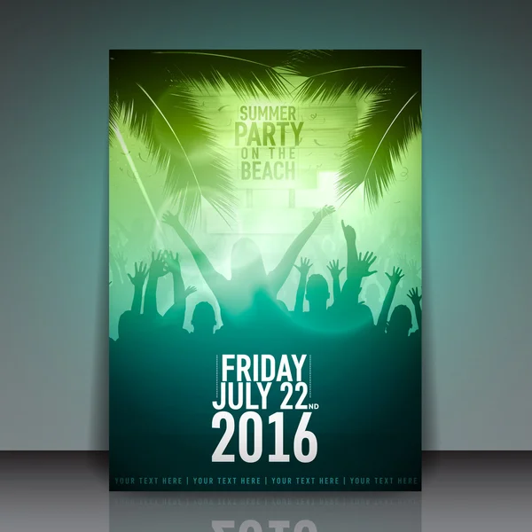 Sommaren beach party flyer — Stock vektor