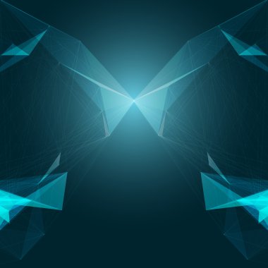 Soyut çokgen alanı mavi arka plan