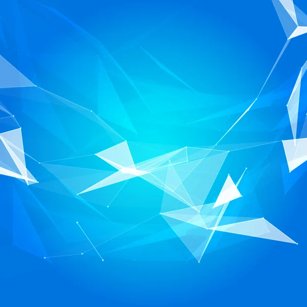 Espaço poligonal abstrato fundo azul — Vetor de Stock