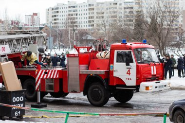 Yangın koruma makine. Rusya, Ufa - 13 Mart 2016.