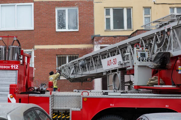 Yangın koruma makine. Rusya, Ufa - 13 Mart 2016.