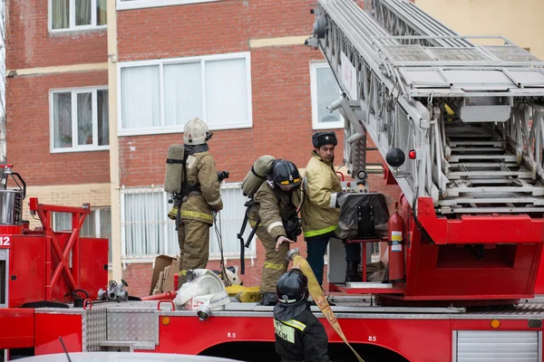 Yangın koruma makine. Rusya, Ufa - 13 Mart 2016.