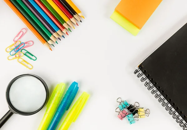 School Stationary .white list — Stock Photo, Image