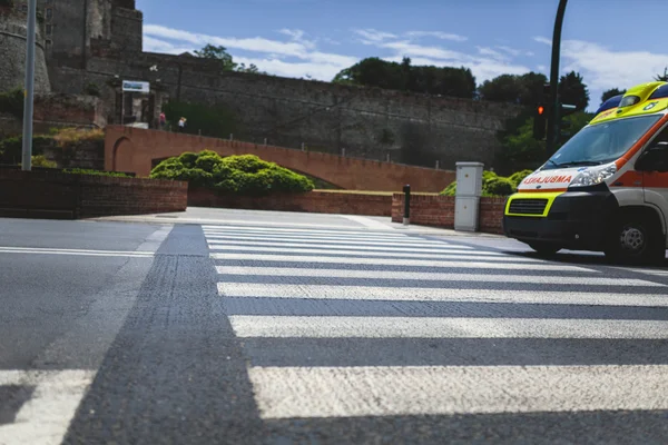 Ambulance on a pedestrian — Stock Photo, Image