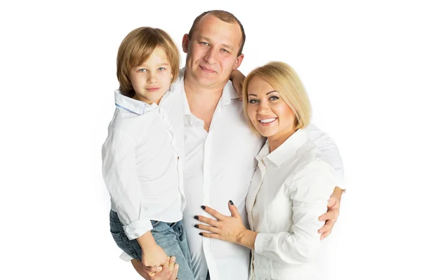 Happy family  on white background Stock Picture