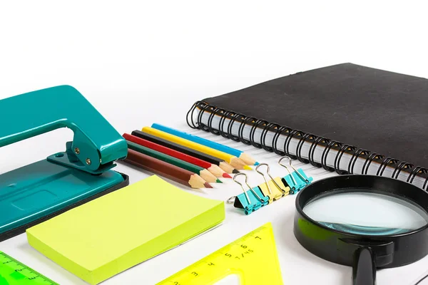 School Stationary .white list — Stock Photo, Image