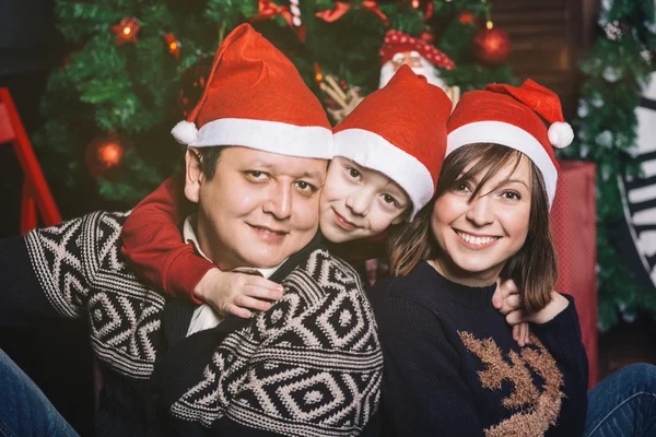 Retrato de família de Natal em casa — Fotografia de Stock