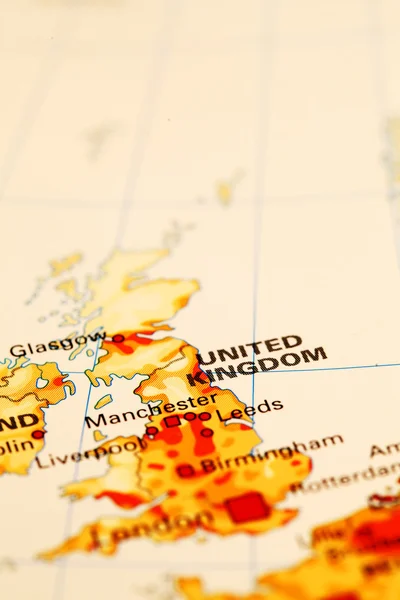 England på karta — Stockfoto
