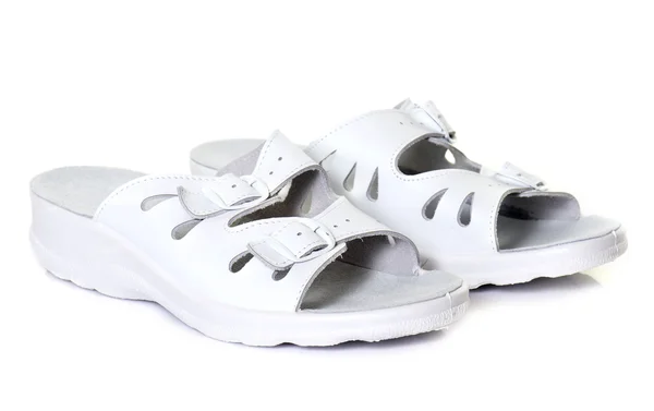 White sandals in studio — Stock Photo, Image