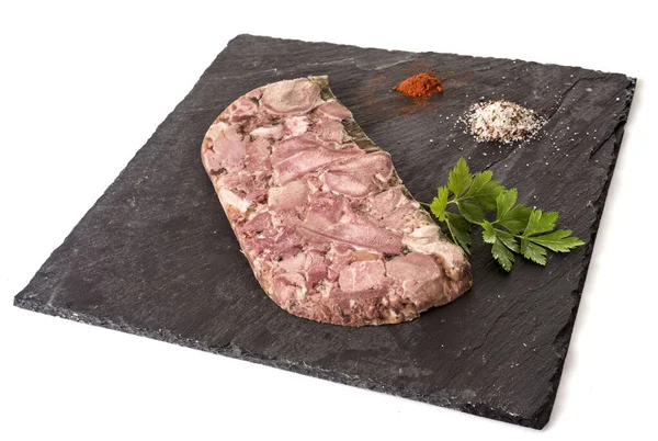 Head Cheese Front White Background — Stock Photo, Image