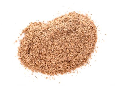 Beyaz arkaplan önünde tahıl kepeği