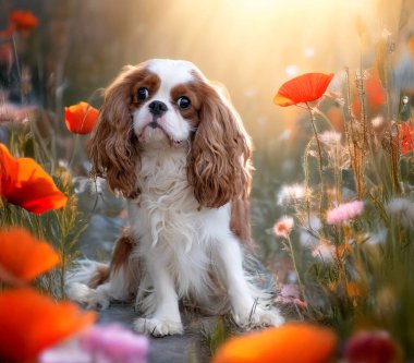 Süvari Kral Charles doğada, bir bahçede kalıyor.