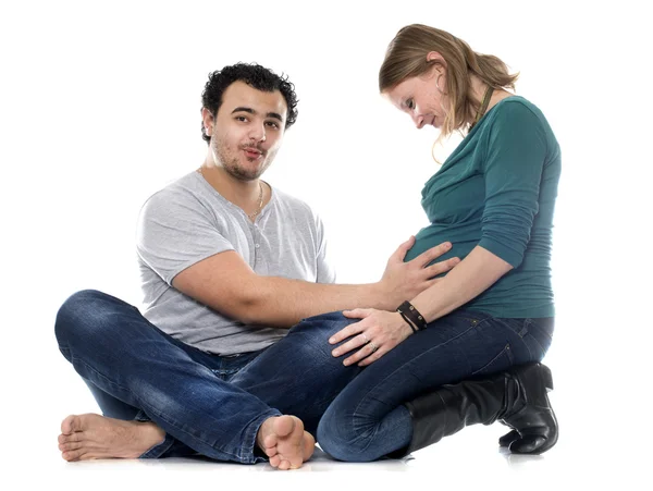 Hombre y mujer embarazada — Foto de Stock