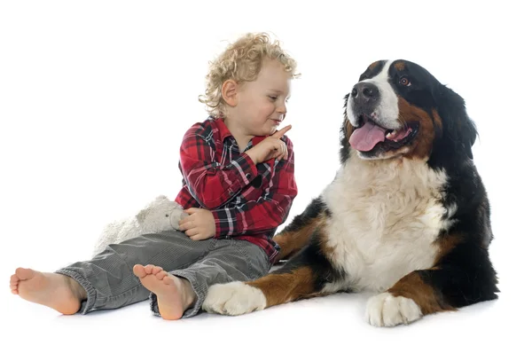 Pequeño niño y perro —  Fotos de Stock