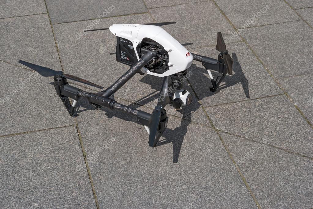 Zrenjanin, SERBIA: April  2016, Image of the Dji Inspire 1 drone UAV quadcopter which shoots 4k video and 12mp still images and is controlled by wireless remote with a range of 4km