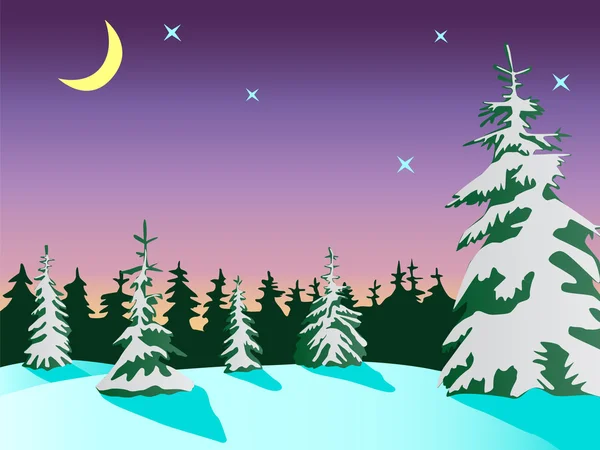 Ladin ile kış manzarası