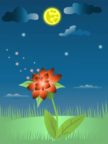 Ay glade sihirli çiçek