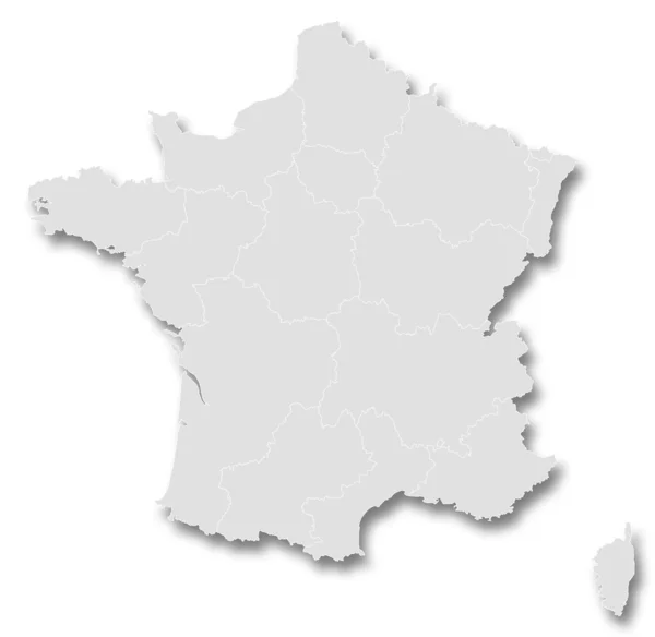 Mapa de novas regiões da França - 2014 — Fotografia de Stock