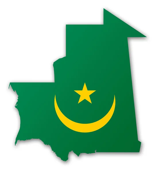 Mappa e bandiera di Mauritania — Foto Stock