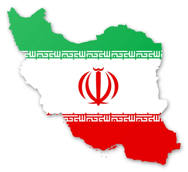 Mapa e bandeira de Iran — Fotografia de Stock