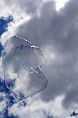 kabarcık çorba, sabun-kabarcık mavi gökyüzünde