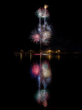 Sonucu feuerwerk am See