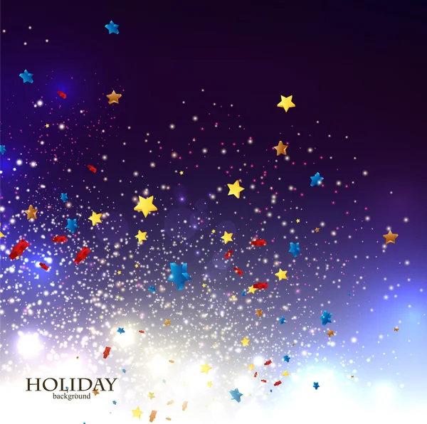 Fondo de Navidad con estrellas confeti — Vector de stock