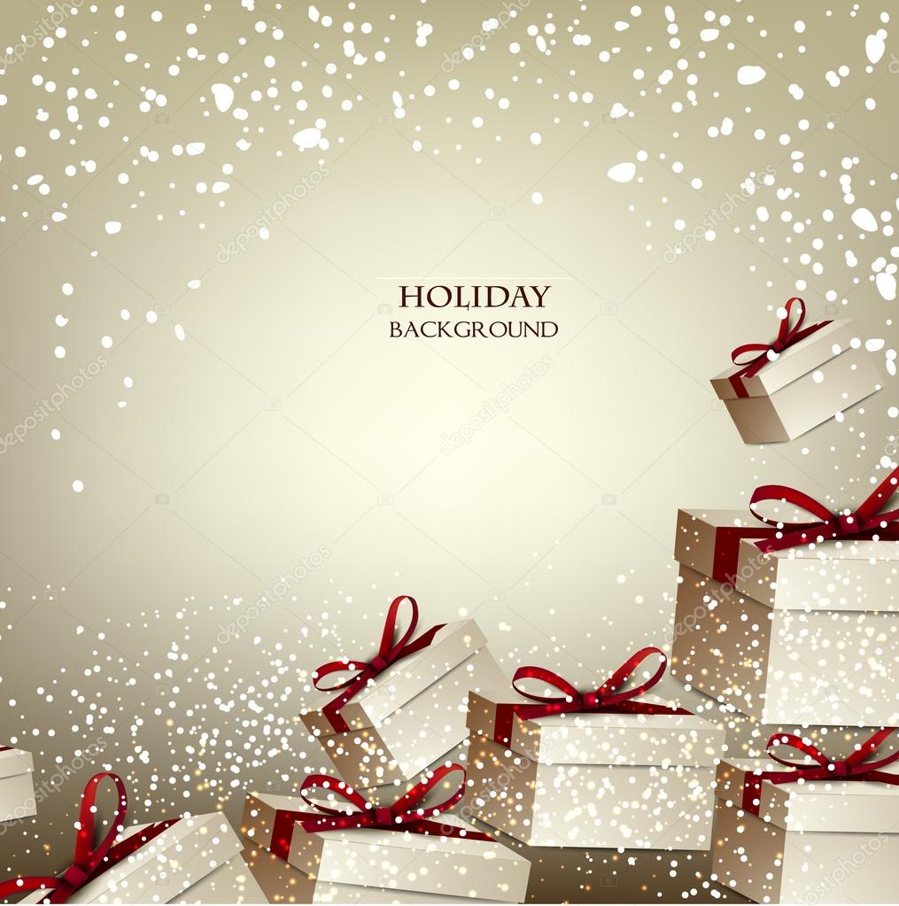 Christmas background with gifts — Stock Vector © boroboro 56899957
