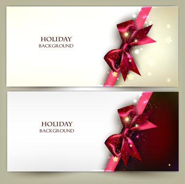 Kırmızı yay ile tatil afiş