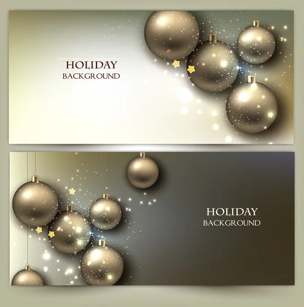 Vánoční bannery s míčky — Stockový vektor