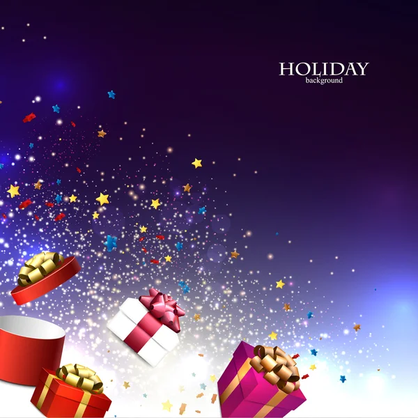 Christmas background with gift boxes — Stock Vector