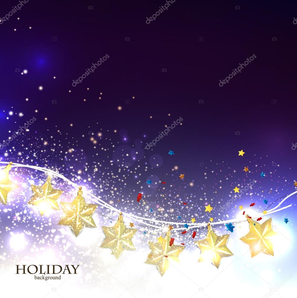 Christmas  background with luminous garland