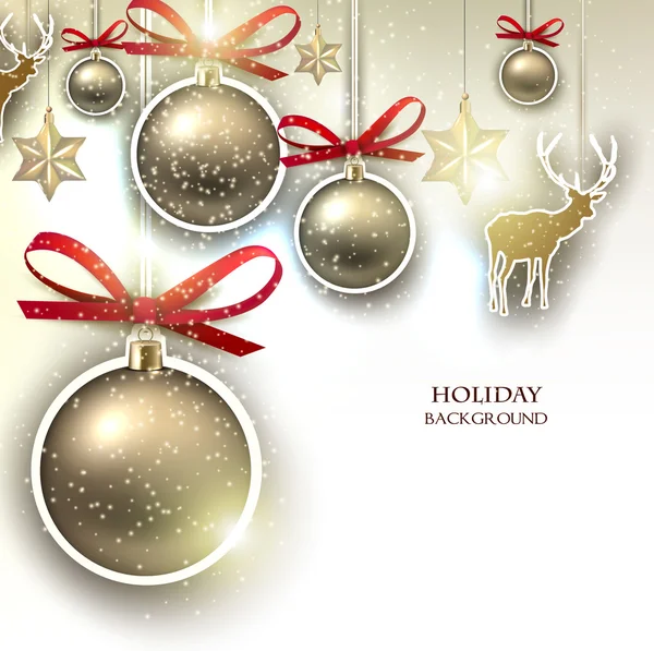Fondo de Navidad con decoraciones — Archivo Imágenes Vectoriales