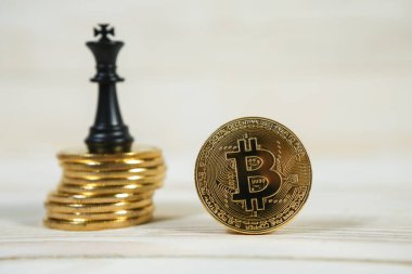 Bitcoin kripto para kavramı Bitcoin stratejisi ve kral satranç