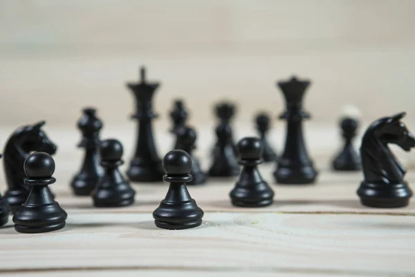Schachfigur Geschäftskonzeptstrategie Führung Team Und Erfolg — Stockfoto