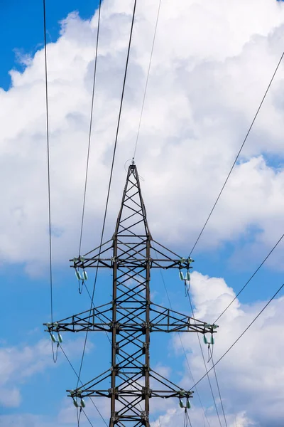 Электричество Основная Энергия Мира Высокое Напряжение Высокое Напряжение Башни Неба — стоковое фото