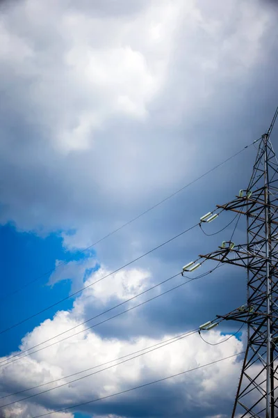 Eletricidade Maior Energia Mundo Posto Alta Tensão Torre Alta Tensão — Fotografia de Stock