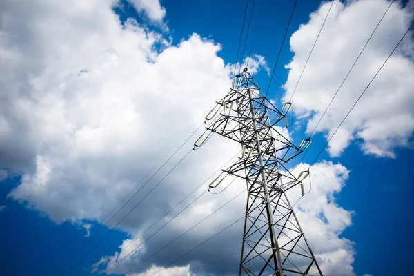 Strom Ist Die Wichtigste Energie Der Welt Hochspannungsmast Hochspannungsturm Himmel — Stockfoto