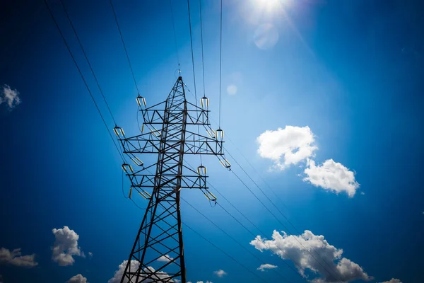 Strom Ist Die Wichtigste Energie Der Welt Hochspannungsmast Hochspannungsturm Himmel — Stockfoto